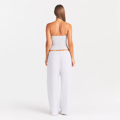 COTTON JERSEY TUBE TOP | LIGHT HEATHER GREY
