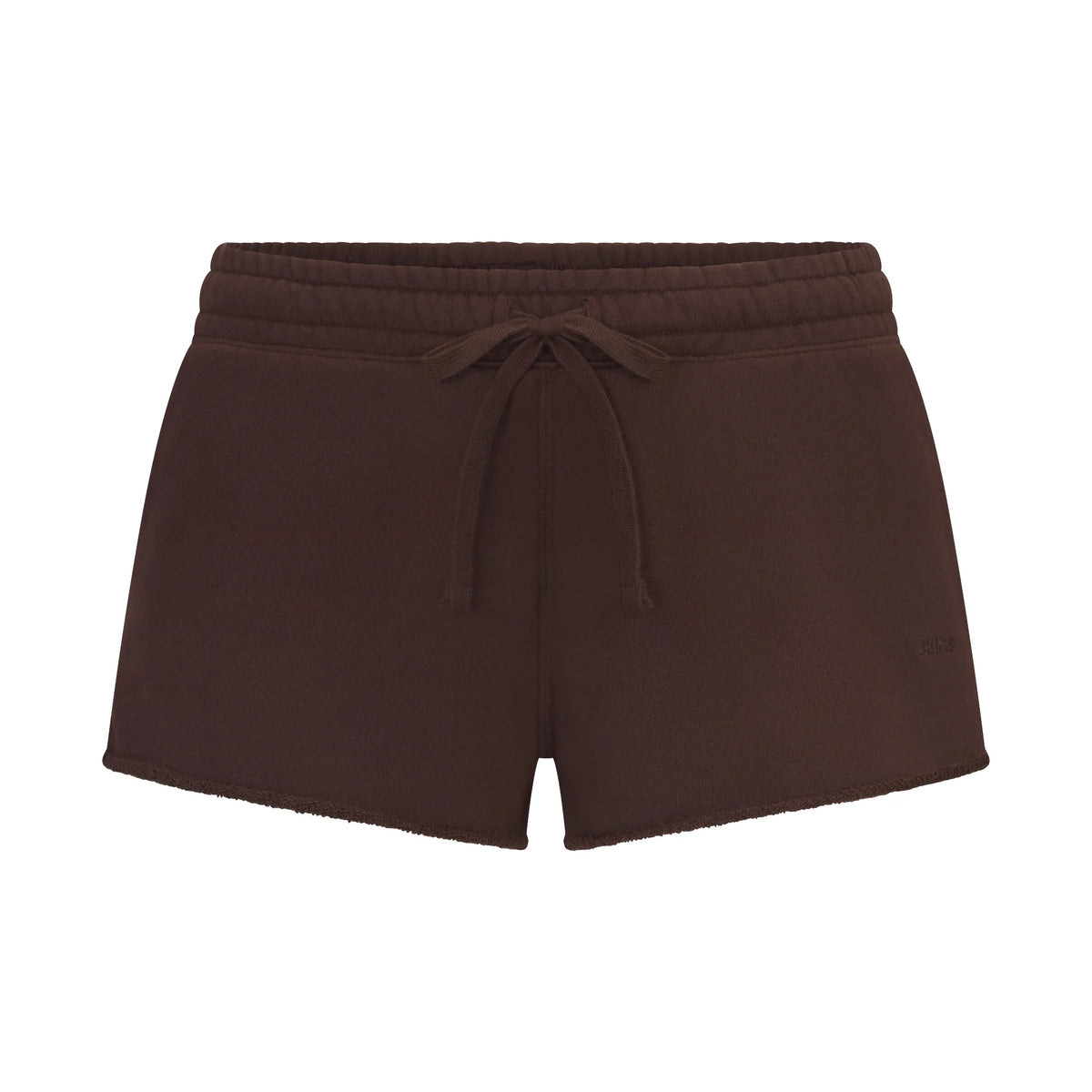 FRENCH TERRY RAW EDGE SHORT | ESPRESSO