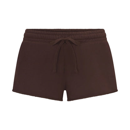 FRENCH TERRY RAW EDGE SHORT | ESPRESSO