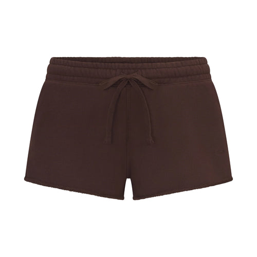 FRENCH TERRY RAW EDGE SHORT | ESPRESSO