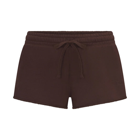 FRENCH TERRY RAW EDGE SHORT | ESPRESSO