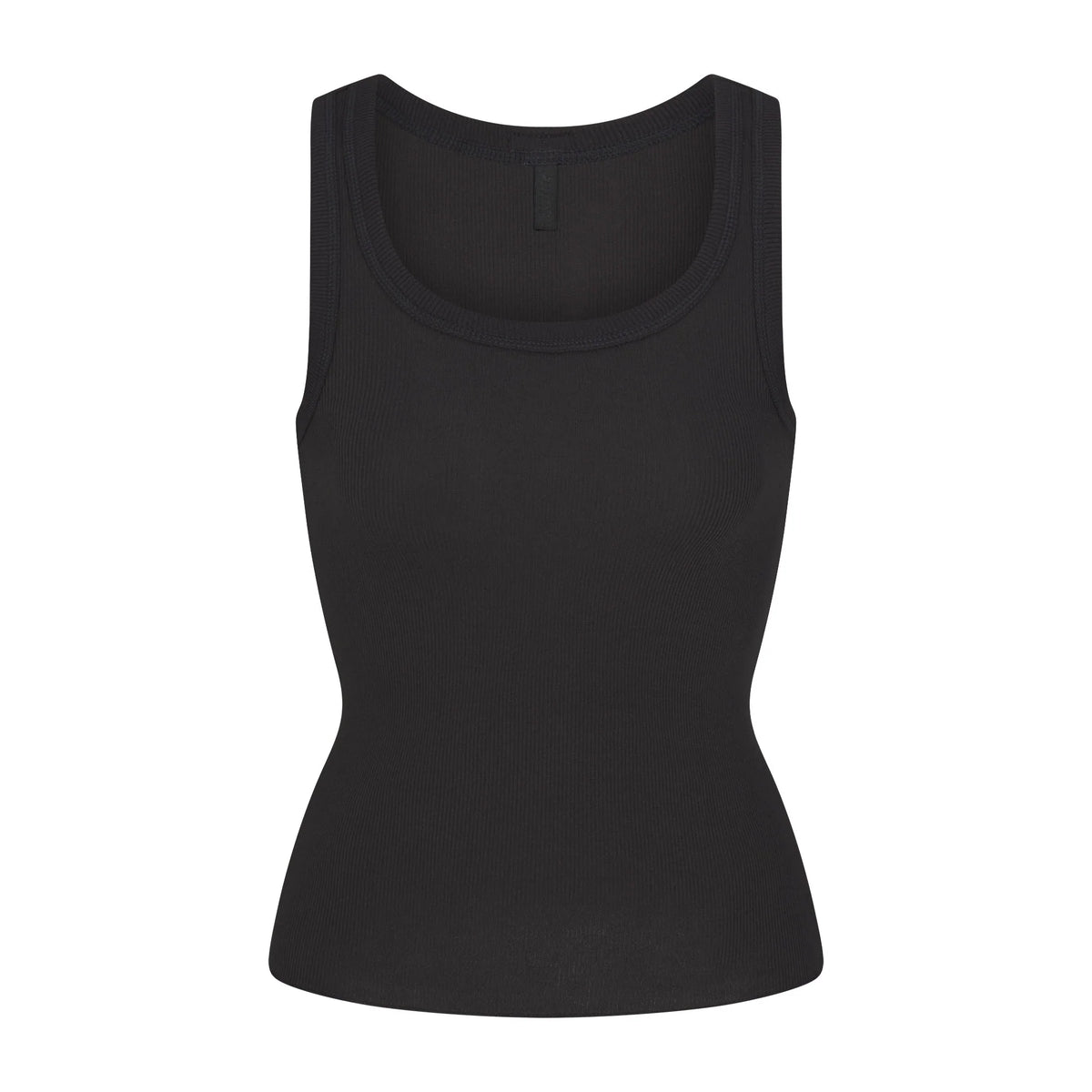 COTTON RIB SCOOP NECK TANK | SOOT