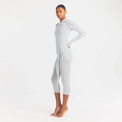 CUPRO JERSEY WRAP CAPRI | PEARL