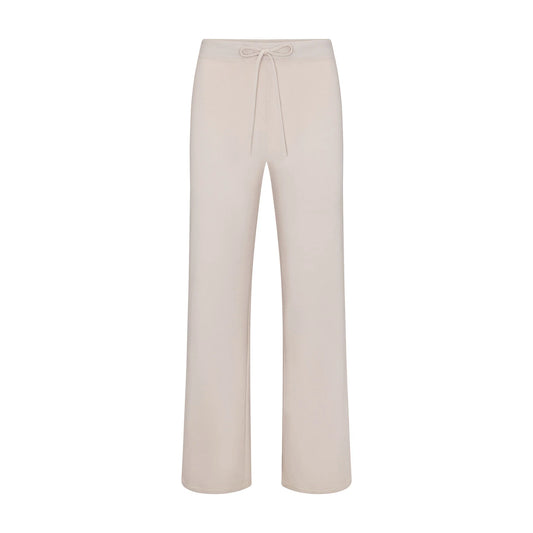 COTTON JERSEY STRAIGHT LEG PANT | STONE