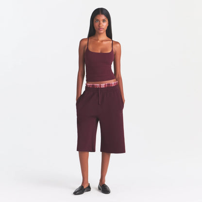COTTON FLEECE LONG SHORT | CURRANT