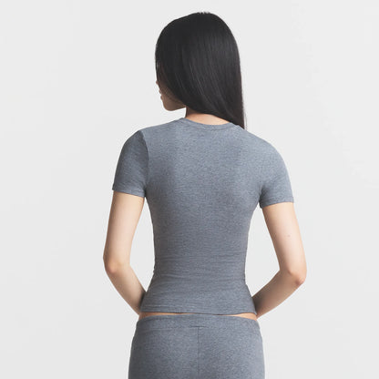 COTTON JERSEY T-SHIRT | DARK HEATHER GREY