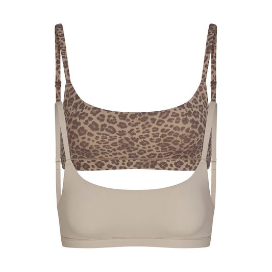 FITS EVERYBODY SCOOP BRALETTE 2-PACK | DESERT LEOPARD AND STONE