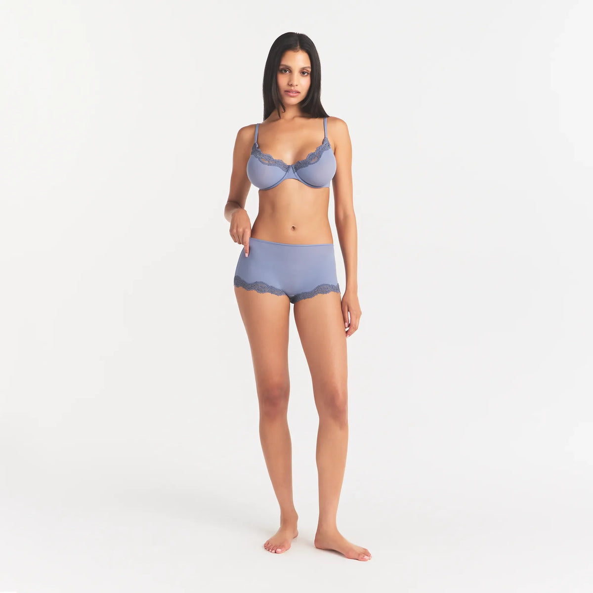 FITS EVERYBODY LACE BOY SHORT | SLATE TONAL