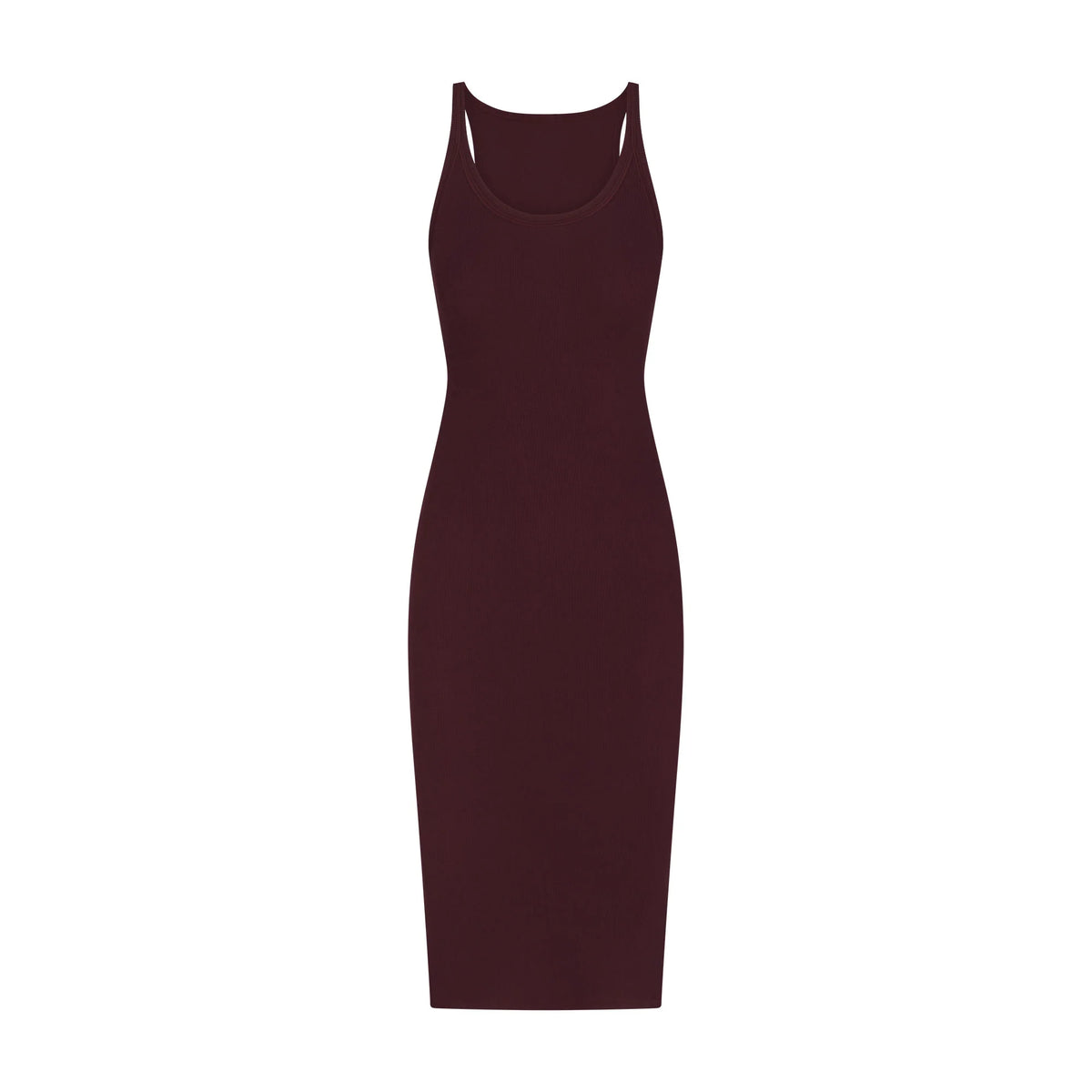 COTTON RIB TANK MIDI DRESS | CURRANT