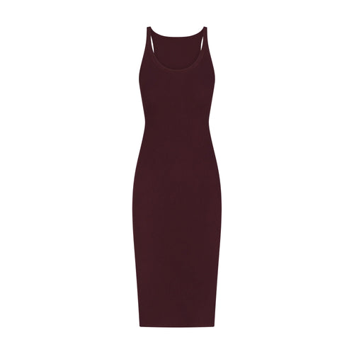 COTTON RIB TANK MIDI DRESS | CURRANT