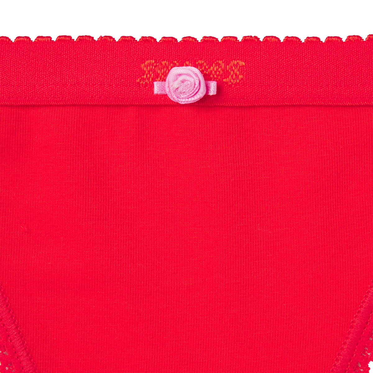 LIGHTWEIGHT COTTON LOGO PICOT STRING BIKINI | RUBY TONAL