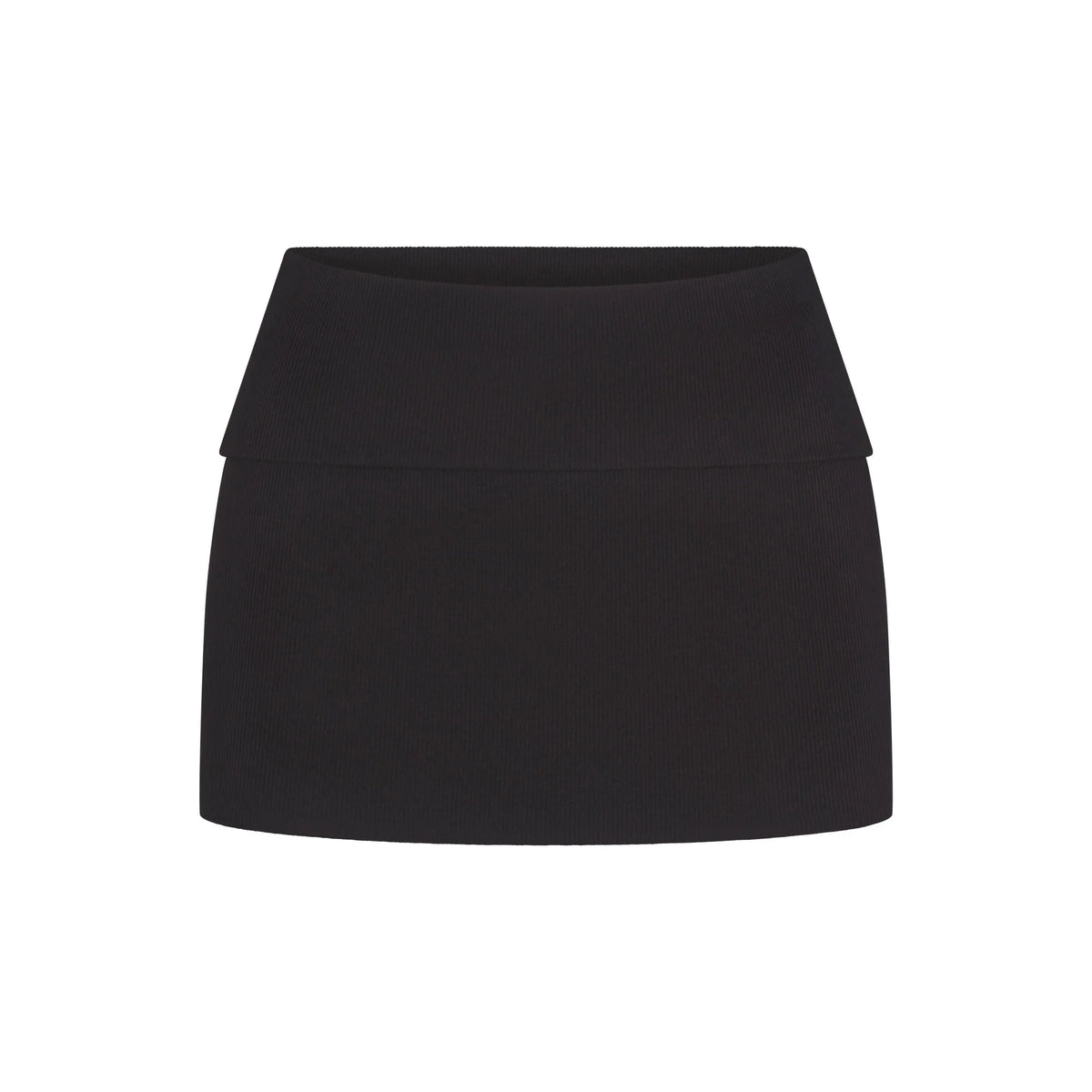 COTTON RIB FOLDOVER MINI SKIRT | SOOT