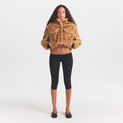 FAUX SHEARLING JACKET | TOASTED LATTE