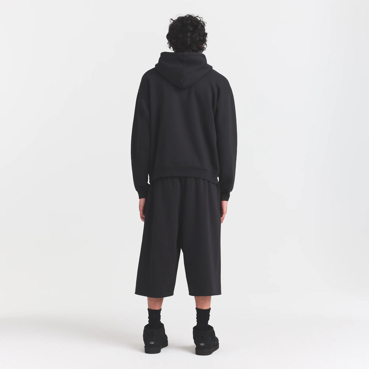 FLEECE LOUNGE MENS RELAXED LONG SHORT | WASHED ONYX