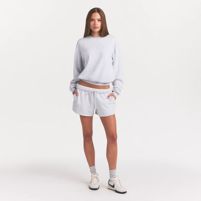 COTTON FLEECE CREWNECK | LIGHT HEATHER GREY