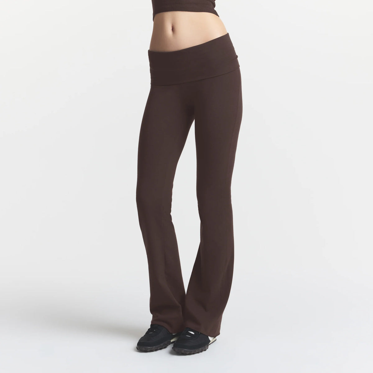 COTTON JERSEY FOLDOVER PANT | ESPRESSO