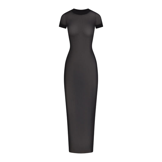 MESH COVER-UPS LONG DRESS | ONYX