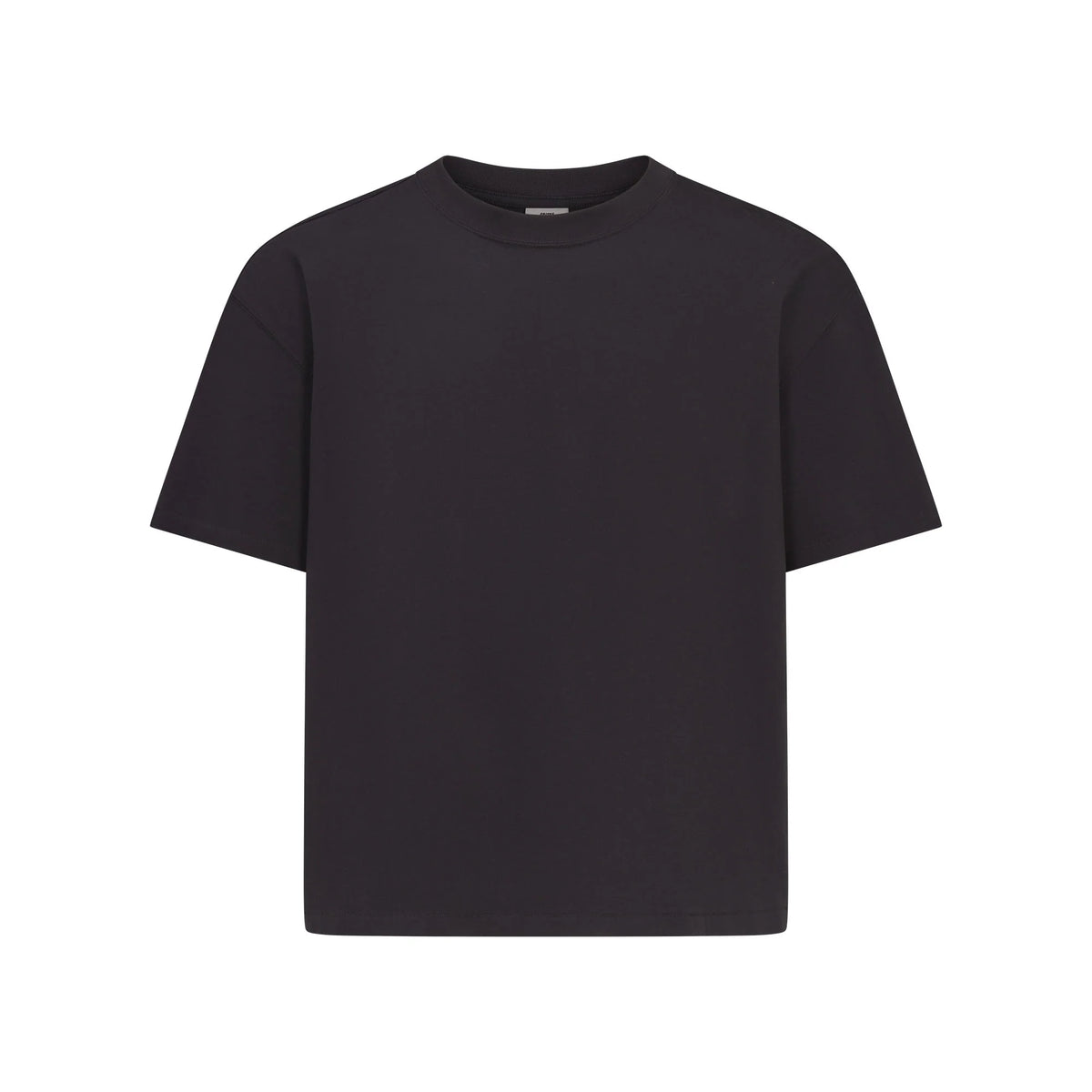 HEAVYWEIGHT COTTON MENS RELAXED CROPPED CREWNECK | OBSIDIAN