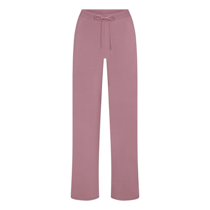COTTON JERSEY STRAIGHT LEG PANT | MUTED MAUVE