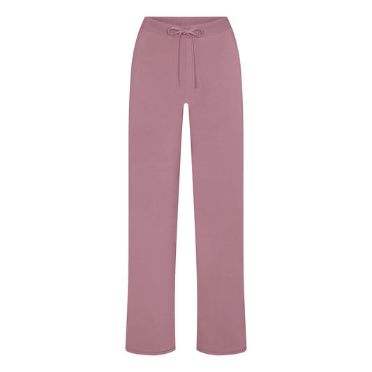 COTTON JERSEY STRAIGHT LEG PANT | MUTED MAUVE