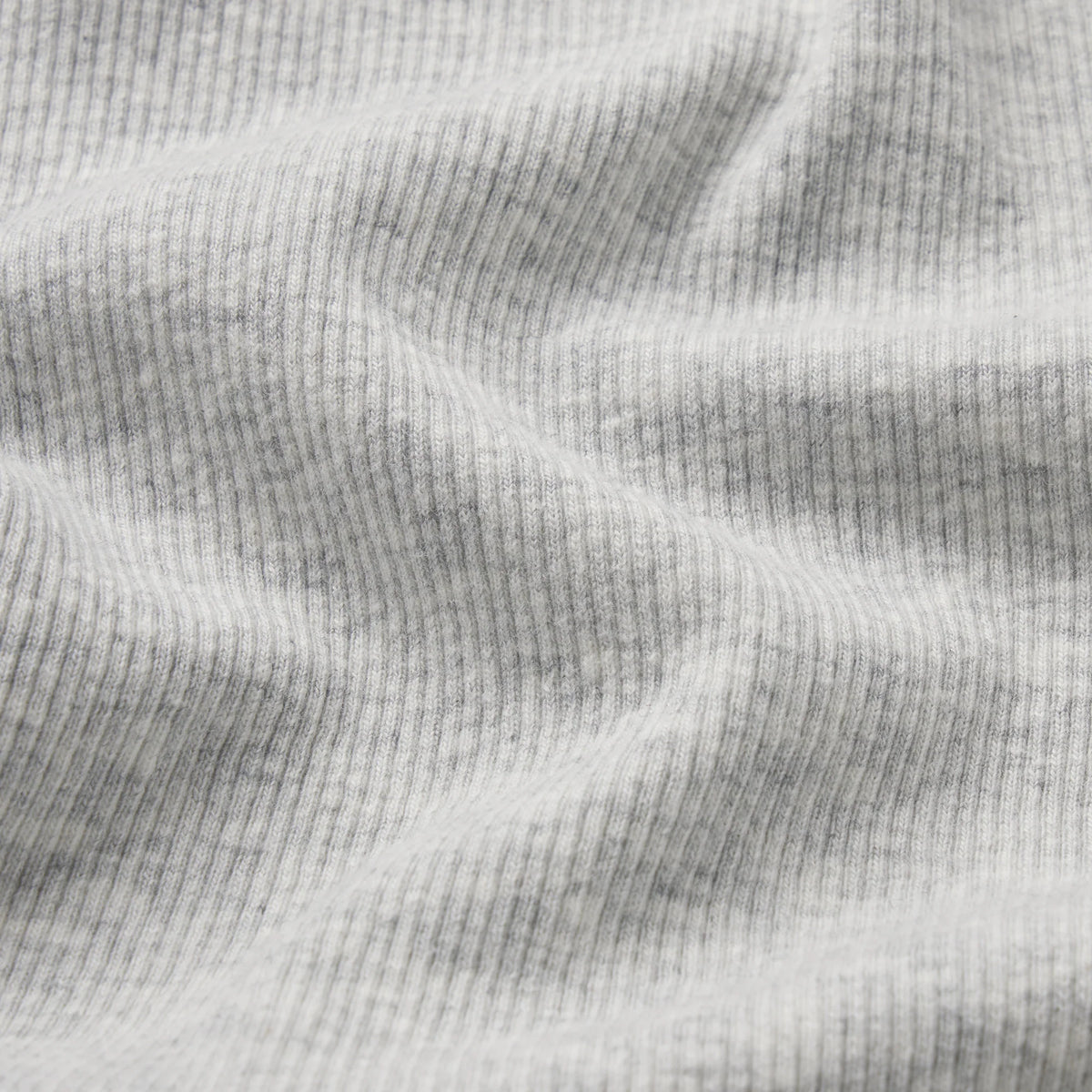 COTTON RIB ZIP UP TOP | LIGHT HEATHER GREY