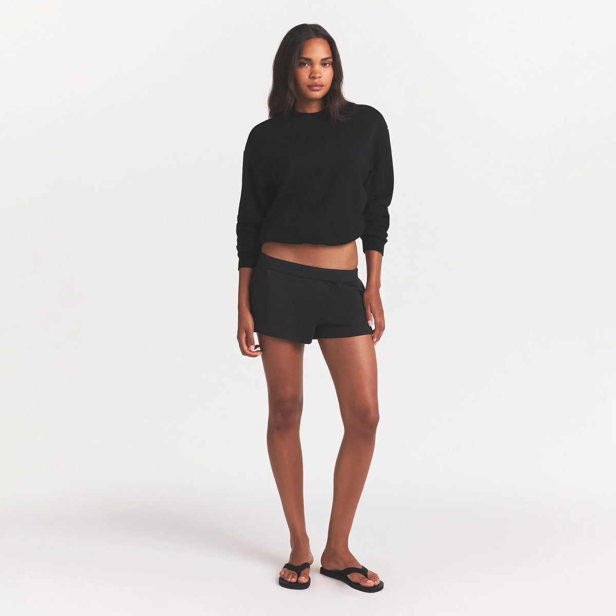 COTTON FLEECE CREWNECK | ONYX