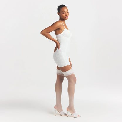LACE SHAPEWEAR MINI SLIP DRESS | IVORY