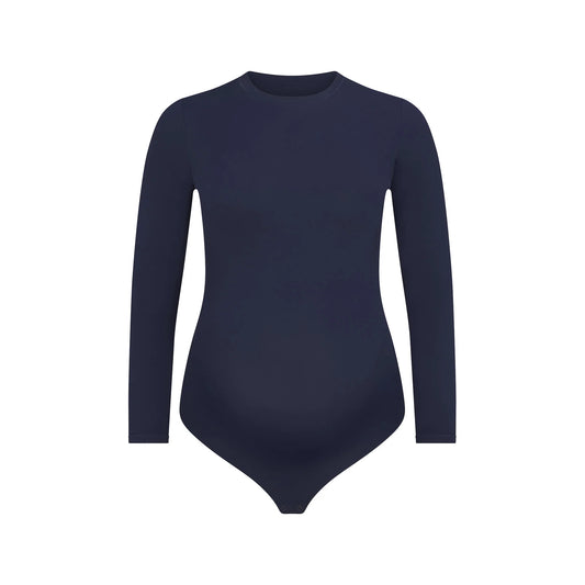 FITS EVERYBODY MATERNITY LONG SLEEVE BRIEF BODYSUIT | NAVY