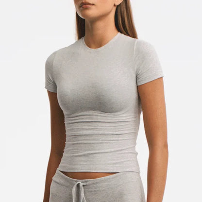COTTON JERSEY T-SHIRT | LIGHT HEATHER GREY
