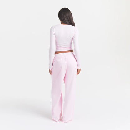 COTTON RIB ZIP UP TOP | CHERRY BLOSSOM