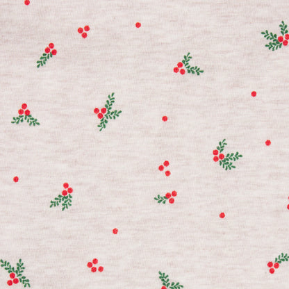 COTTON JERSEY FOLDOVER PANT | OATMEAL HEATHER HOLLY PRINT