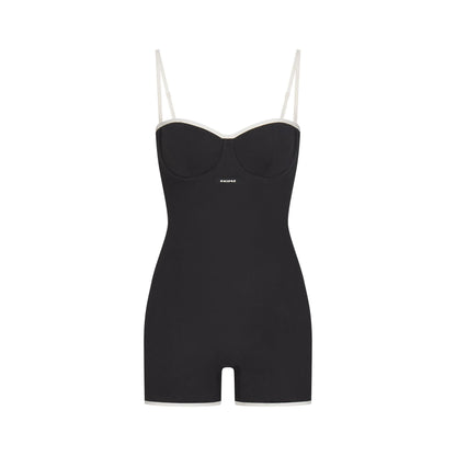 COTTON RIB ONESIE  | SOOT CONTRAST