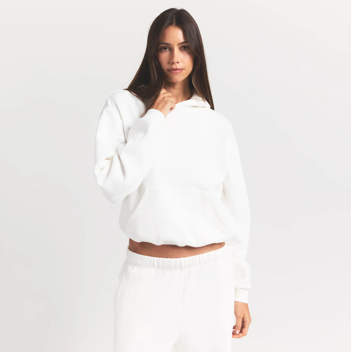 COTTON FLEECE HOODIE | MARBLE