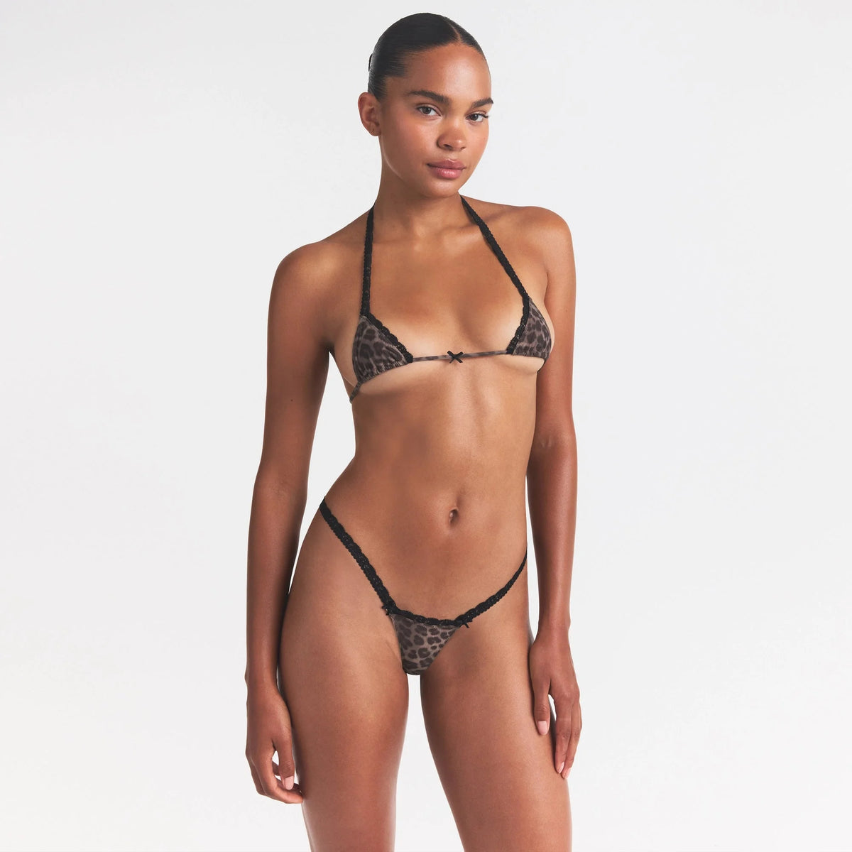 FITS EVERYBODY LACE MICRO THONG | UMBER LEOPARD PRINT