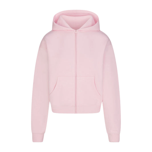 COTTON FLEECE ZIP UP HOODIE | CHERRY BLOSSOM