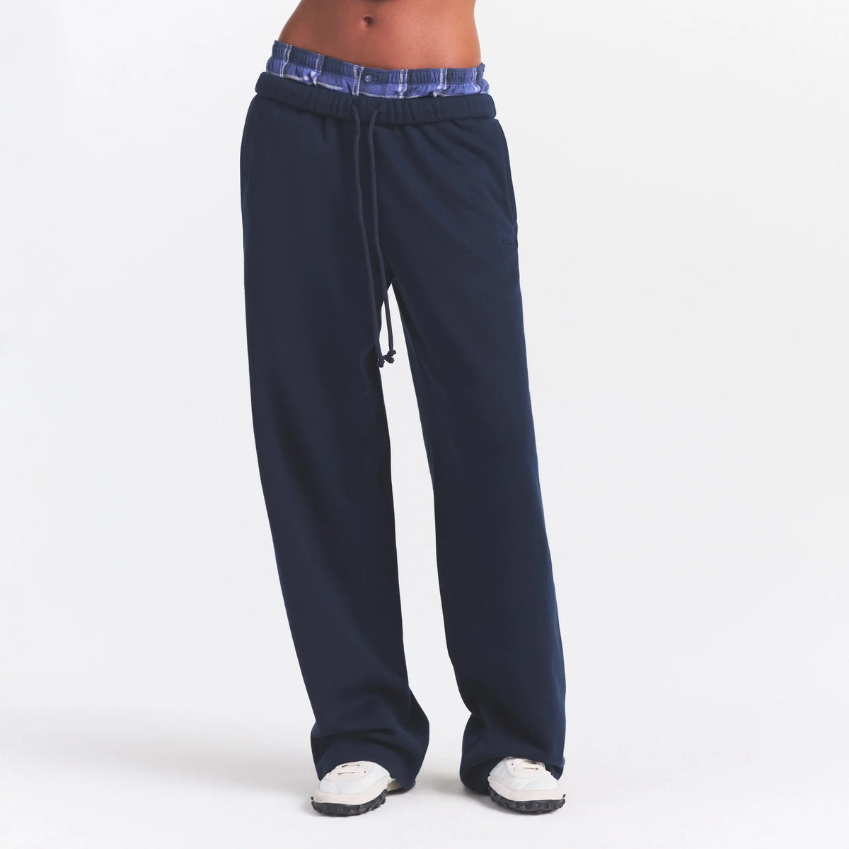 COTTON FLEECE STRAIGHT LEG PANT | NAVY