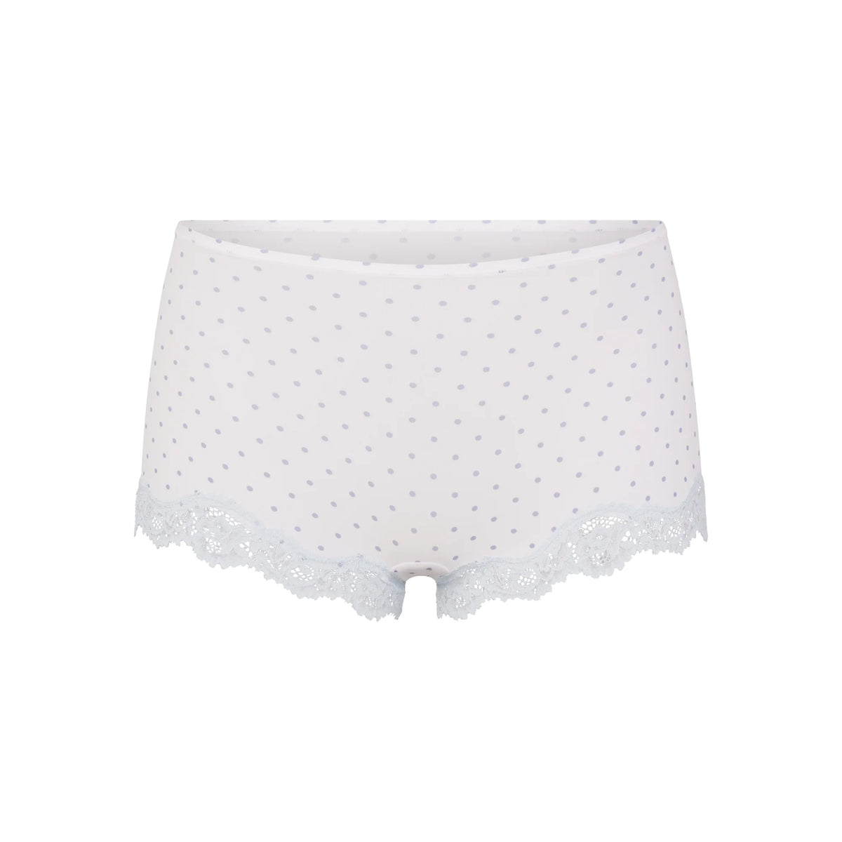 FITS EVERYBODY LACE TRIANGLE CAMI AND BOY SHORT SET | SLATE PIN DOT PRINT