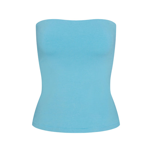 COTTON JERSEY TUBE TOP | WATER