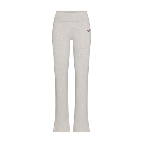 COTTON JERSEY LOGO FOLDOVER PANT | LIGHT HEATHER GREY ARCHED SKIMS PLAID