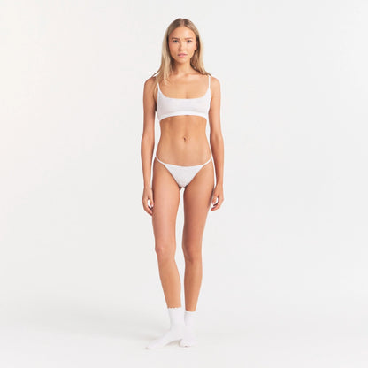 LIGHTWEIGHT COTTON POINTELLE SCOOP BRALETTE | SNOW