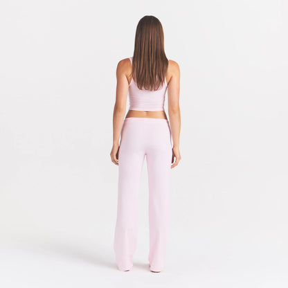 COTTON JERSEY STRAIGHT LEG PANT | CHERRY BLOSSOM