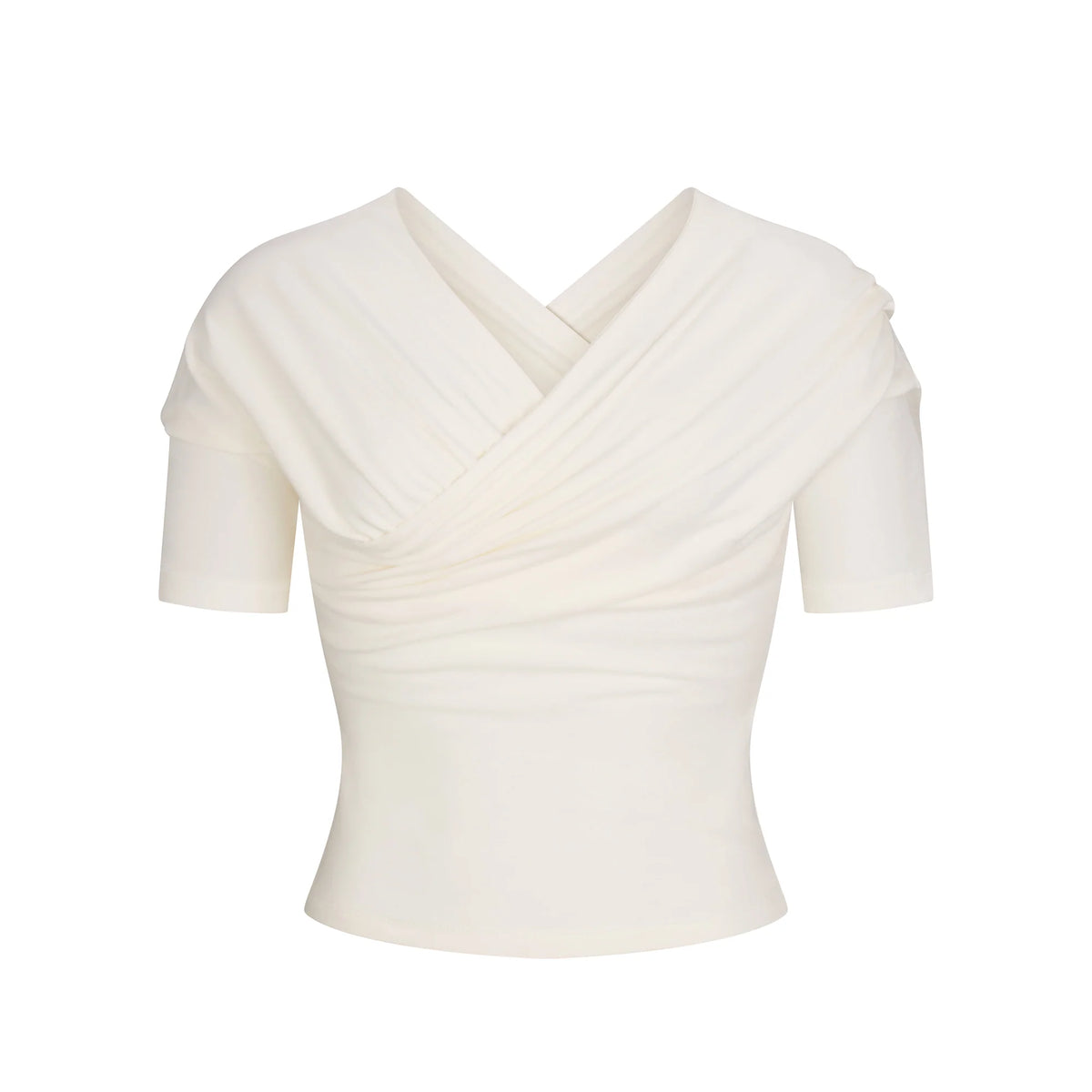 COTTON JERSEY WRAP TOP | MARBLE