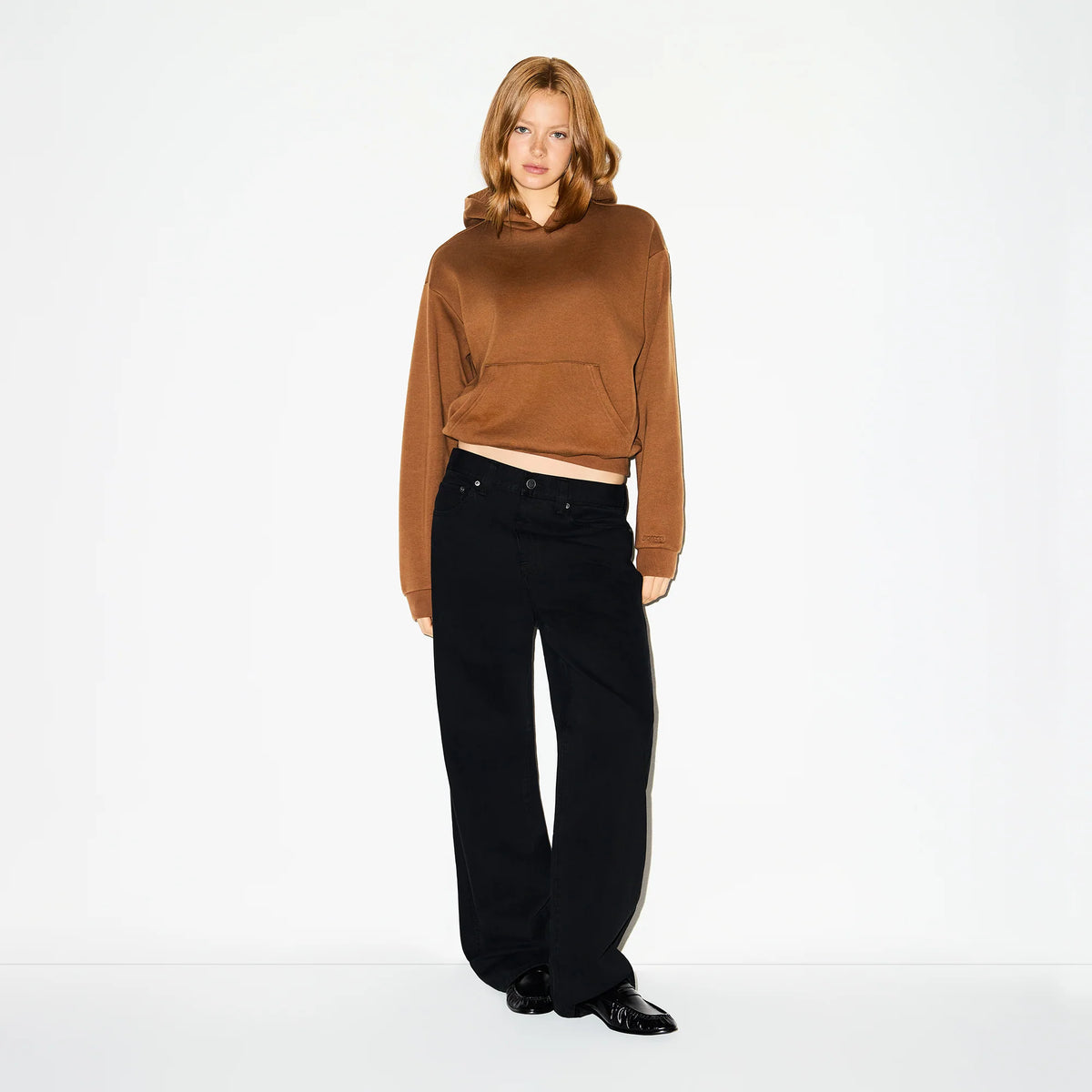 COTTON FLEECE HOODIE | BISON