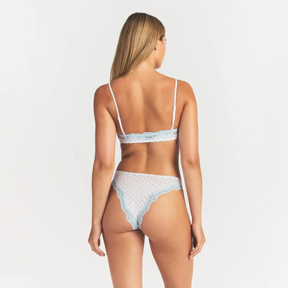 FITS EVERYBODY LACE SCOOP BRALETTE | SLATE PIN DOT PRINT