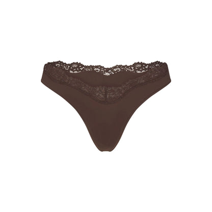 FITS EVERYBODY LACE DIPPED THONG | ESPRESSO