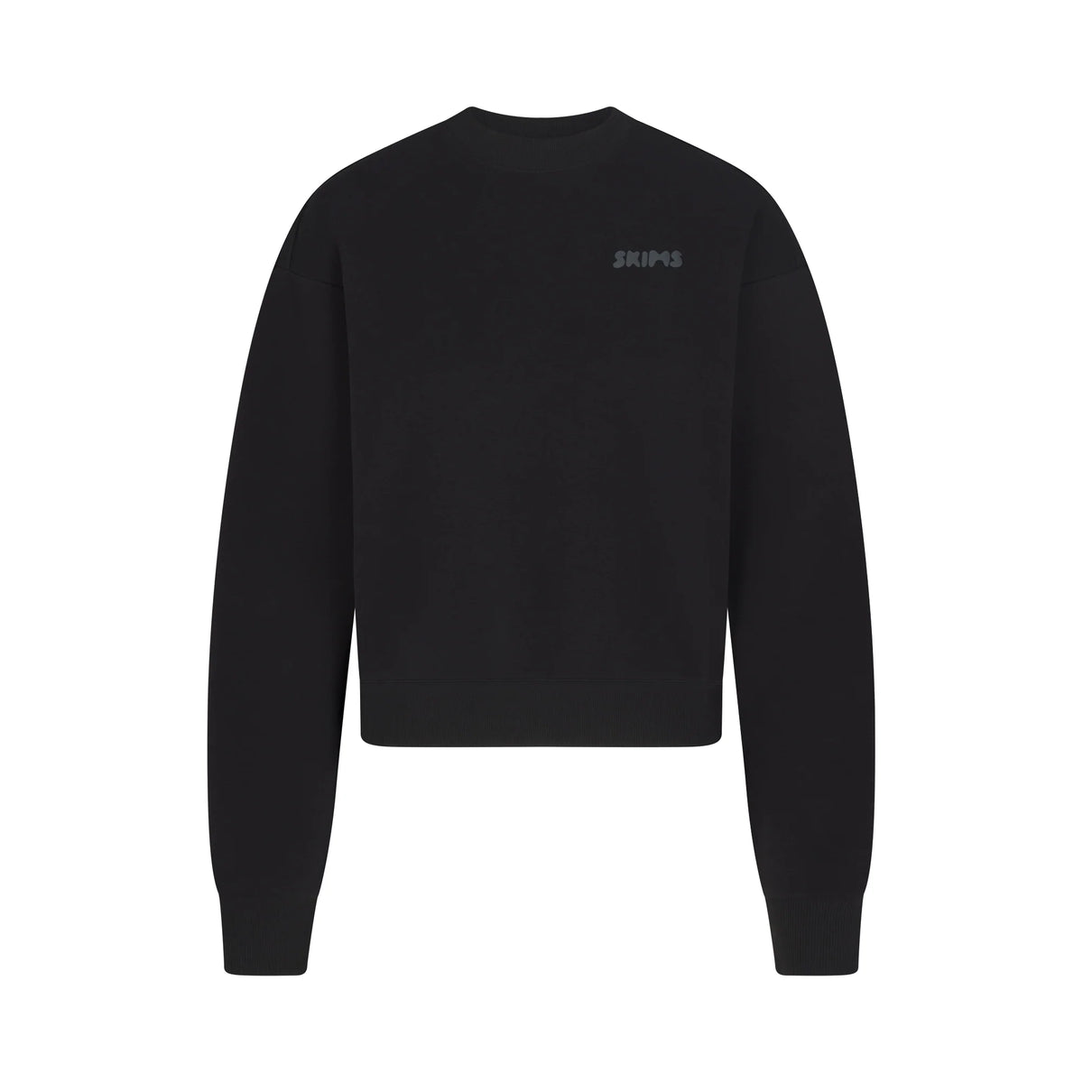 COTTON FLEECE CREWNECK WITH EMBOSSED LOGO | ONYX
