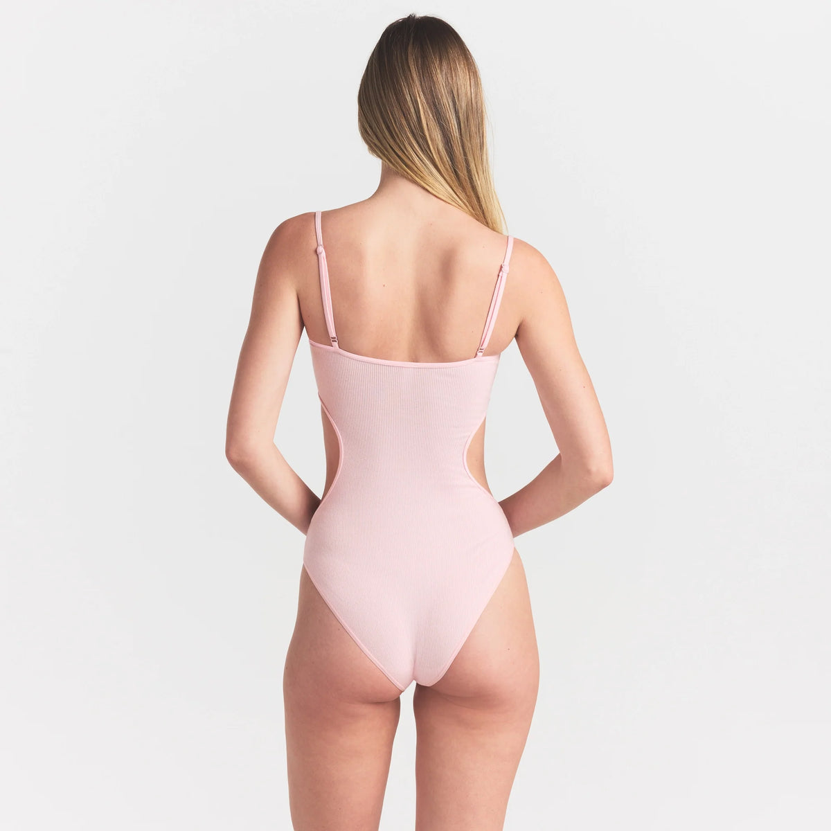 COTTON RIB CUT OUT BODYSUIT | CHERRY BLOSSOM