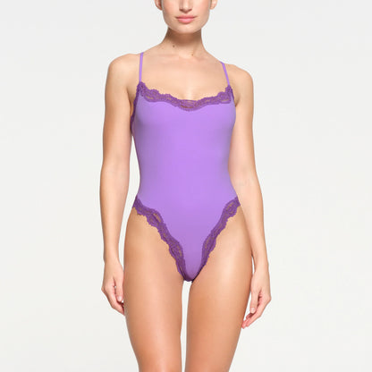 FITS EVERYBODY LACE CAMI BODYSUIT | ULTRA VIOLET TONAL