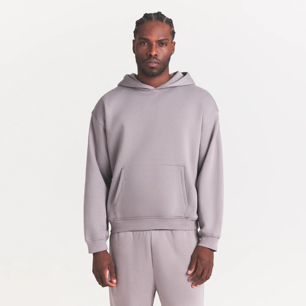 FLEECE LOUNGE MENS RELAXED HOODIE | SHADOW