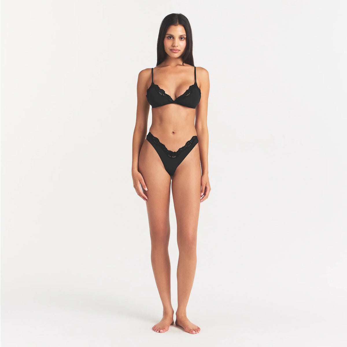 FITS EVERYBODY LACE DIPPED THONG | ONYX